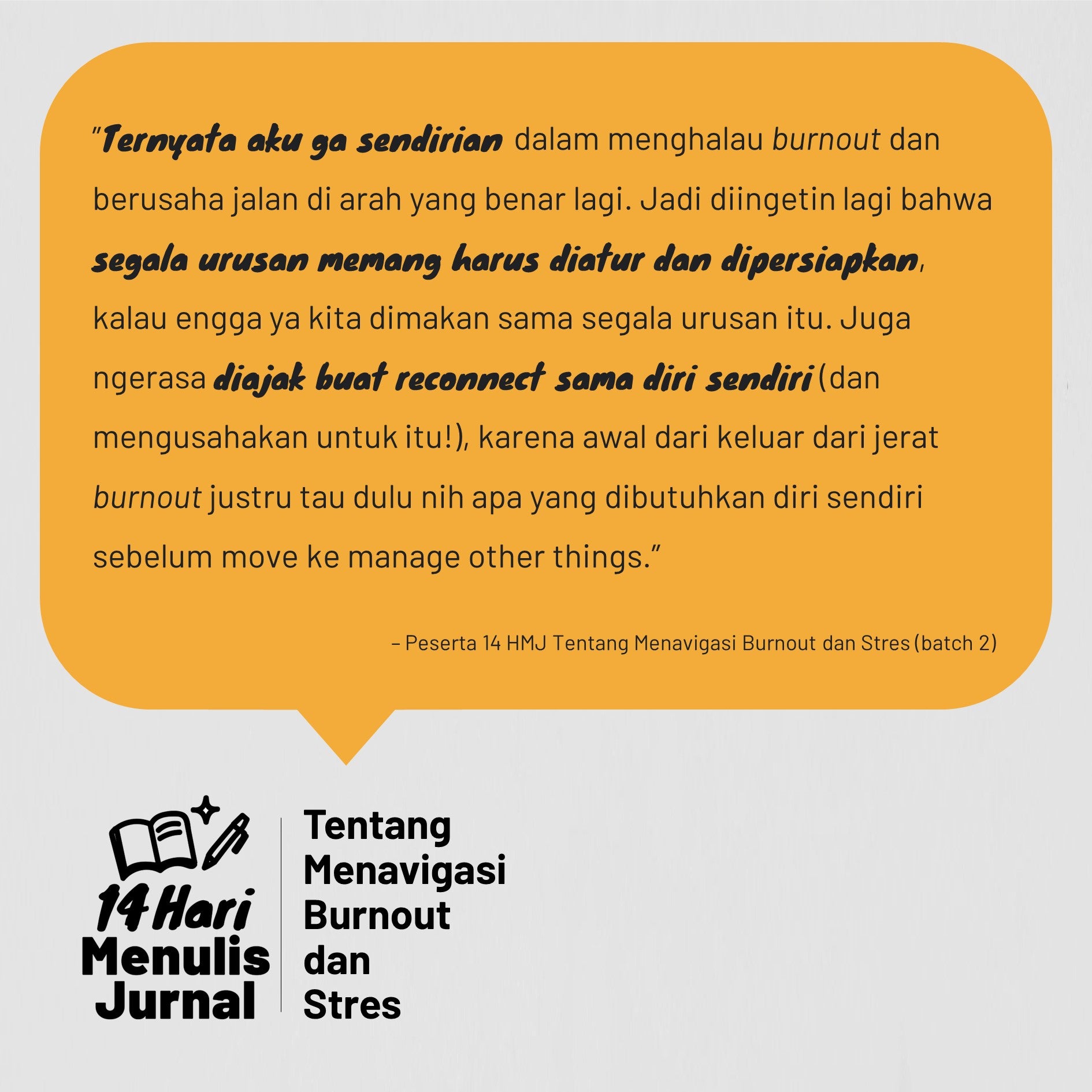 14 Hari Menulis Jurnal: Burnout